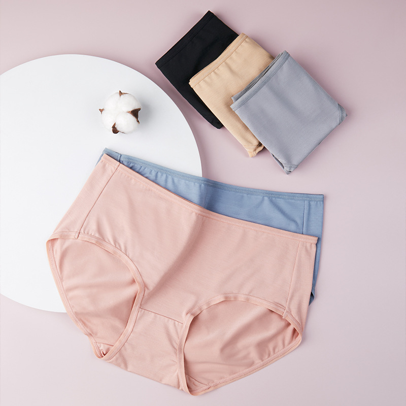60S Lanjing Modal Women's Underwear Medium Waist Traceless briefs Cotton Crotch Antibacterial Breath
